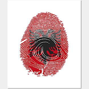 It's in my DNA Flag of Albania in fingerprint... Posters and Art